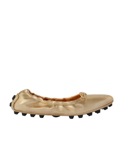 TOD'S TOD'S METALLIC EFFECT BUBBLE BALLERINA SHOES