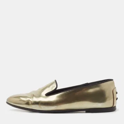 Tod's Metallic Leather Smoking Slippers In Multi
