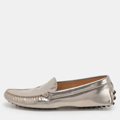 Tod's Metallic Patent Leather Penny Loafers In Multi