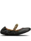 Tod's Metallic Rings Strap Nappa Leather Ballerinas Shoes