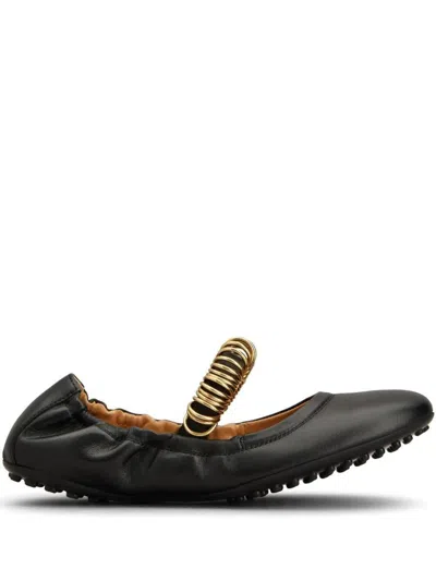 Tod's Metallic Rings Strap Nappa Leather Ballerinas Shoes