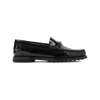 Tod's Micro Catena Brushed Leather Loafers In Black