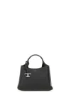 Tod's Micro Leather Shopping Bag In Black