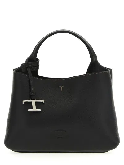 Tod's Micro Leather Handbag In Black