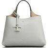 Tod's Micro Leather Top Handle Bag In Grey Natural