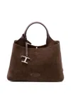 Tod's Micro Leather Tote Bag In Brown