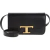 Tod's Micro T-timeless Leather Shoulder Bag In Nero