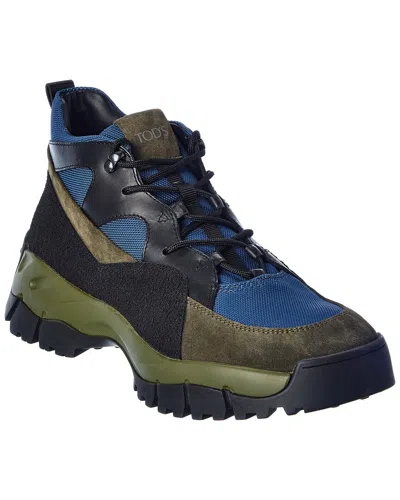 Tod's Mid Mountain Mesh & Suede Boot In Green