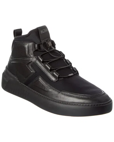 Tod's Mid Top Cassetta Leather Sneaker In Black