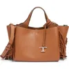 Tod's Apa 2 Mini Fringe Leather Top-handle Bag In Kenia Scuro