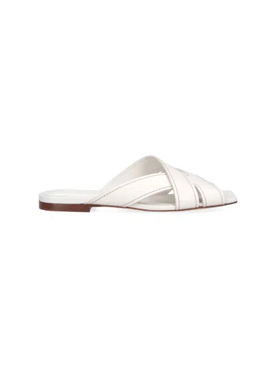 Tod's Tod`s  Mini Calf Leather Sandals For Women In White