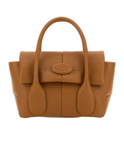 Tod's Mini Di Leather Tote Bag In Brown