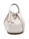 Tod's Mini Leather Bucket Bag In White