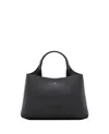 Tod's Mini Leather Shopping Bag In Black