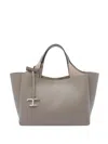 Tod's Dark Grey Leather Top Handle Bag In Gray