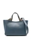 Tod's Mini Leather Shopping Bag In Blue