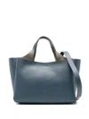 Tod's Mini Leather Shopping Bag In Blue