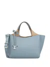 Tod's Small Leather Tote Bag Top Handle Strap In Blue