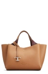 Tod's Mini Leather Tote Bag With Adjustable Strap In Brown