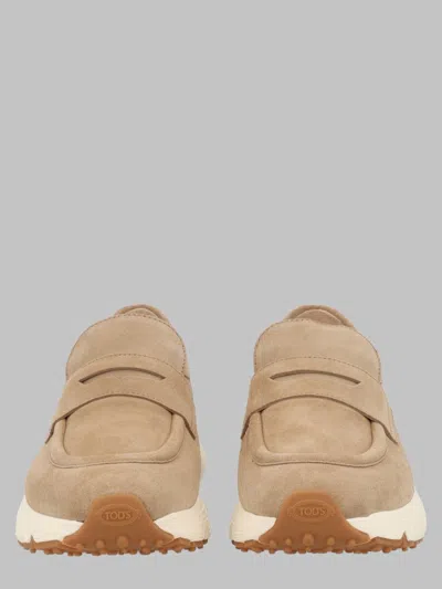 Tod's Tod`s  Mini Sport Suede Loafer In Calfskin In Neutral