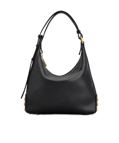 Tod's Metal Dots Mini Leather Shoulder Bag In Black