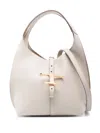 Tod's Mini T Timeless Grained Leather Shoulder Bags In White