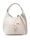 Tod's Mini T Timeless Grained Leather Shoulder Bags In White