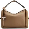Tod's Api Mini Zip Leather Top-handle Bag In Cappuccino/naturale Ch