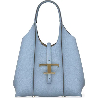 Tod's Mini T Timeless Leather Shopping Bag In Blue