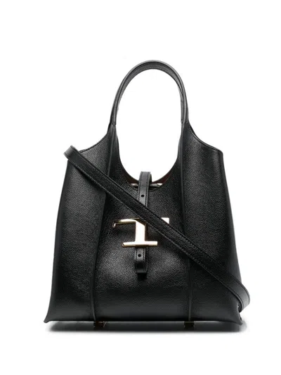 TOD'S TOD'S MINI T TIMELESS LEATHER SHOPPING BAGS