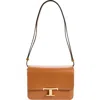 Tod's T Timeless Mini Leather Crossbody Bag In Kenia Scuro
