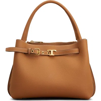 Tod's Mini T Timeless Leather Top Handle Bag In Brown
