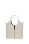 Tod's Minimalist White Handbag With Cut-out Handle In White