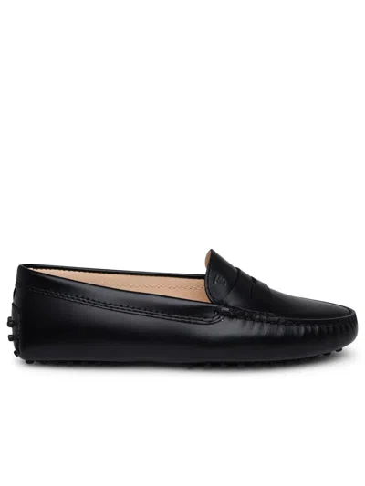 Tod's Smooth Leather Gommino Driving Shoes In Black