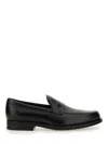 Tod's Smooth Leather Moccasin Loafers With Subtle Stitching In Black