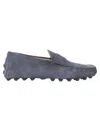 Tod's Moccasin-inspired Leather Loafers With Rubber Studded Sole In Gray