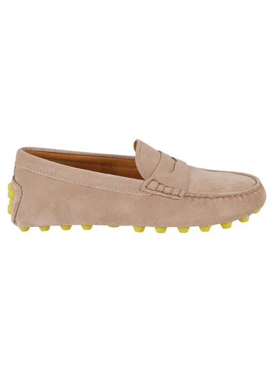 Tod's Moccasin-style Flat Shoes With Rubber Studs In Neutral