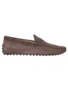 Tod's Moccasin-style Leather Loafers With Rubber Pebble Sole In Brown