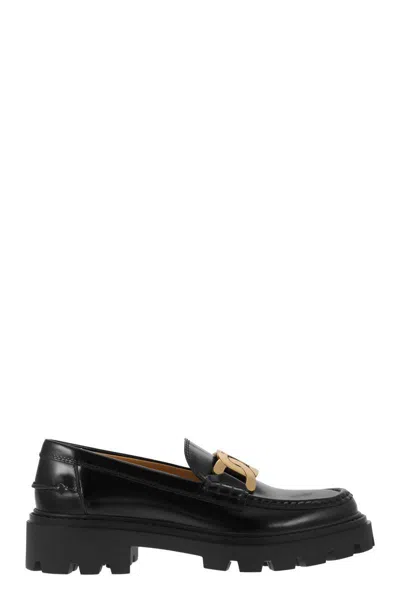 Tod's Moccasin With Chain In Black