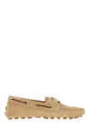 Tod's Rubber Bubble Suede Boat In Cookie