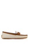 Tod's City Gommino Canvas Loafers In White