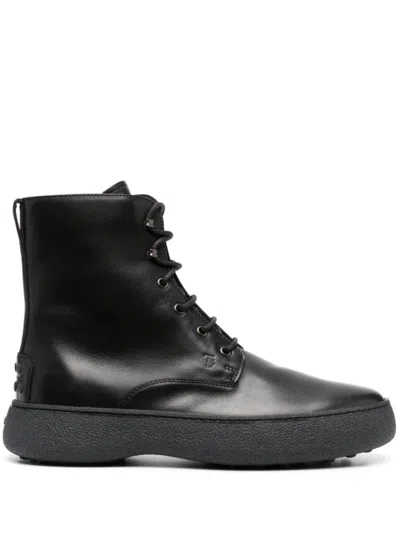 Tod's Montone Booties In Black