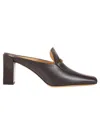 Tod's Mules With Pointed Toe And Gold Accents In Gray