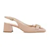 Tod's 50 Patent Leather Slingback Pumps In Beige