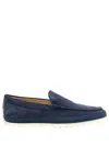 Tod's Navy Blue Calf Leather Loafer In Blue
