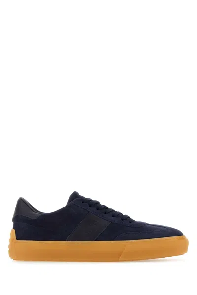Tod's Navy Blue Suede Sneakers