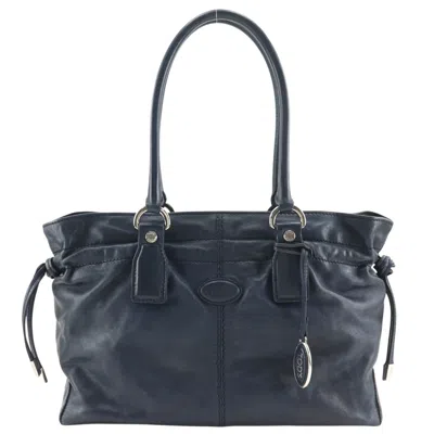Pre-owned Tod's Navy Leather Tote Bag ()