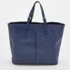 TOD'S TOD'S NAVY PATENT LEATHER SIGNATURE SHOPPER TOTE