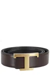 Tod's T Timeless Reversible Belt In Brown