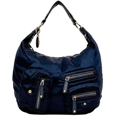 Pre-owned Tod's Nylon Leather Shoulder Bag () In Blue